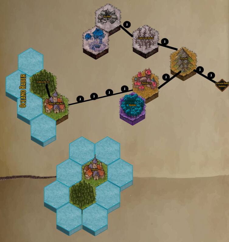 A map created by players using their background and the exploration system